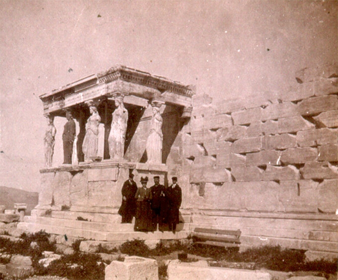 early tourists at the Acropolis