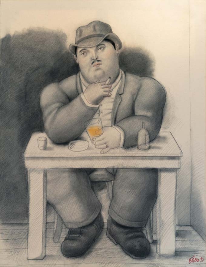 Fernando Botero, Man Drinking