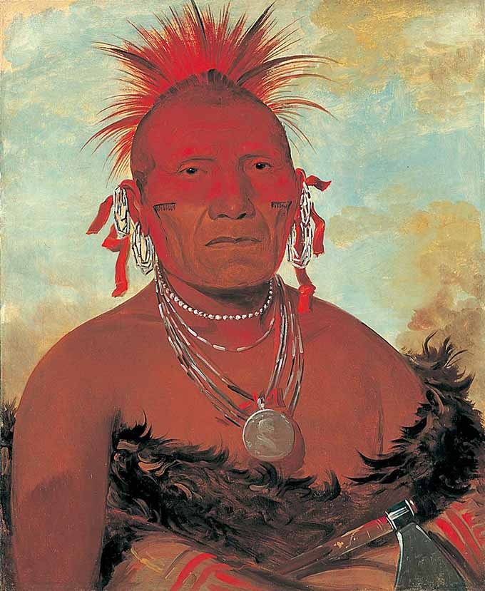 George Catlin, Shon-ka-ki-he-ga, Horse Chief, Grand Pawness Head Chief, 1832