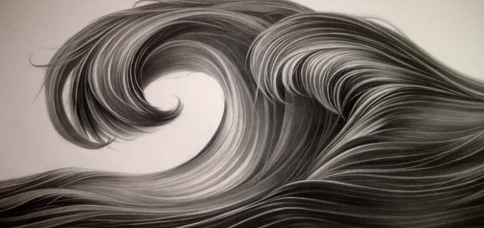 Hong Chun Zhang, Curl, 2019, charcoal on paper