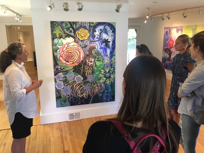 2018 MuseumWorks interns with Anni Mackay, Founder and Director of BigTown Gallery in Rochester, Vermont