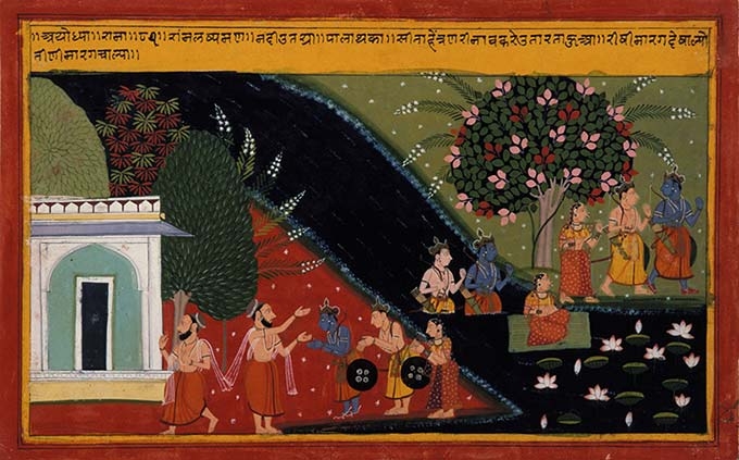 Rama, Lakshmana, and Sita Depart from Their Gurus Ashram in the Forest