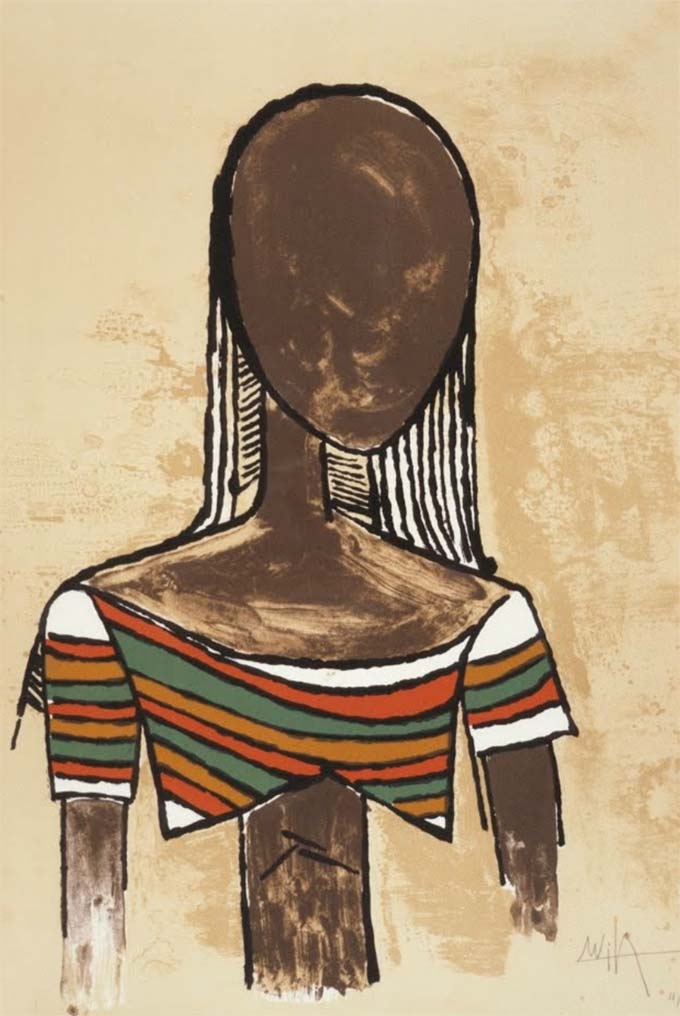 Wilfredo Lam, Retrato, 1982, lithograph