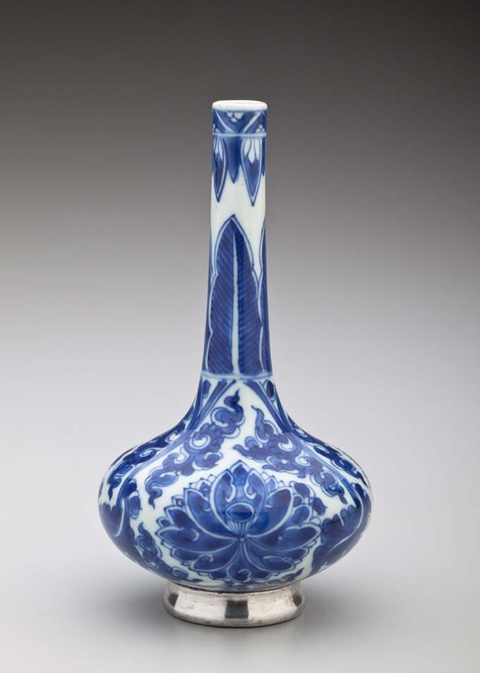 Vase with Lotus Motifs and Silver Tiffany Mount