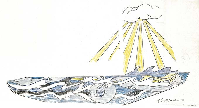 Roy Lichtenstein, study for Mermaid Sailboat