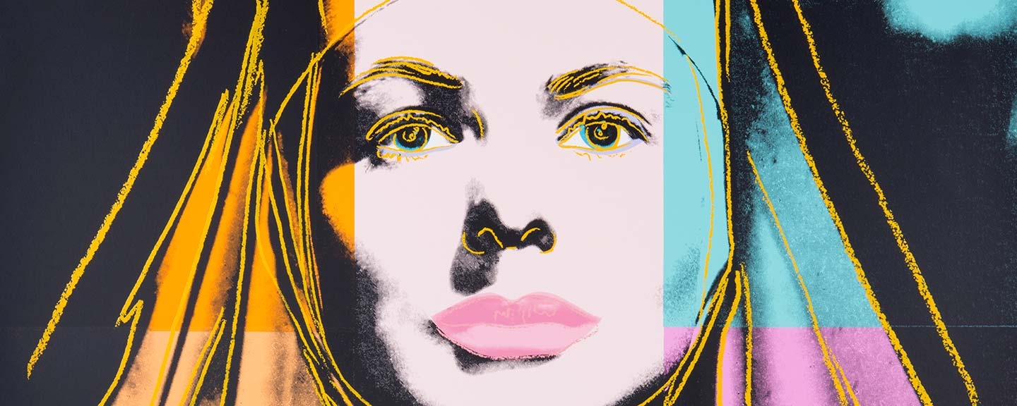 a stylized colorized portrait of Ingrid Bergman as a nun