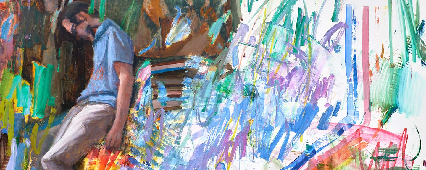 abstract painting of a sad ghost