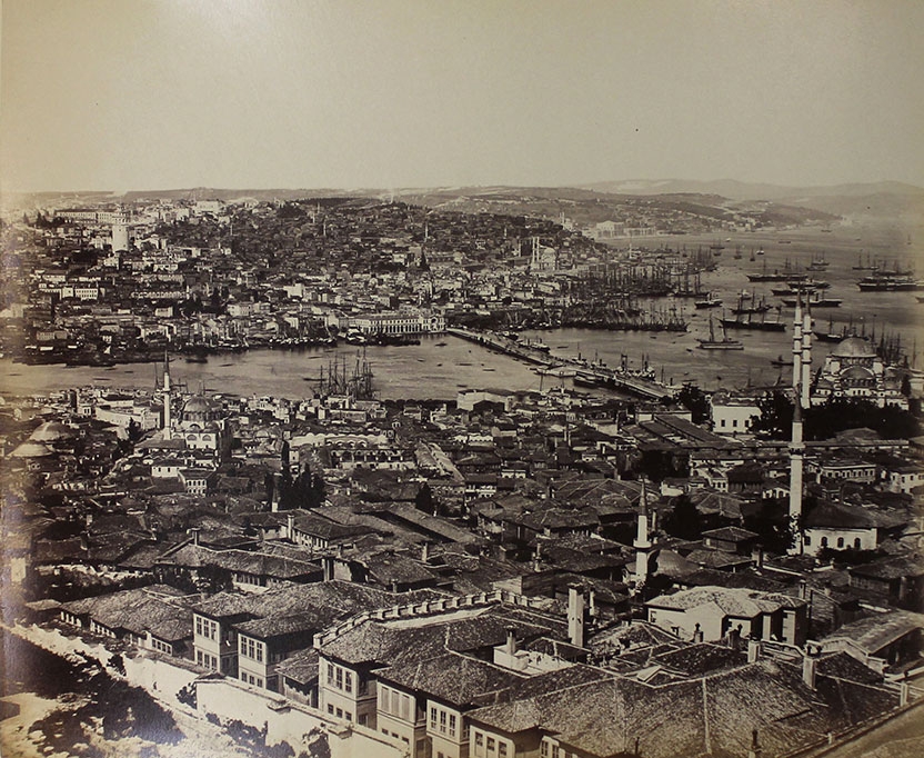 an aerial photograph of Istanbul c. late 1870s