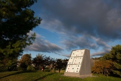 a metal bunker with slidable metal playing card tiles