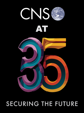 Poster showing "CNS at 35. Securing the future"