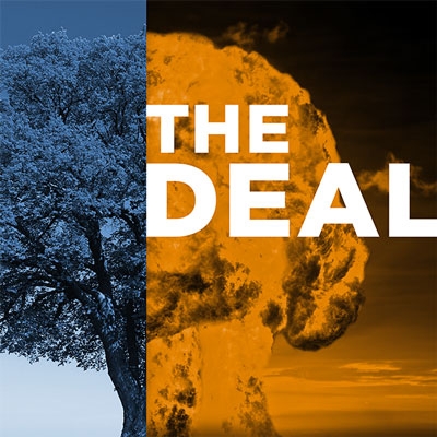 Logo for The Deal Podcast showing a tree and a mushroom cloud