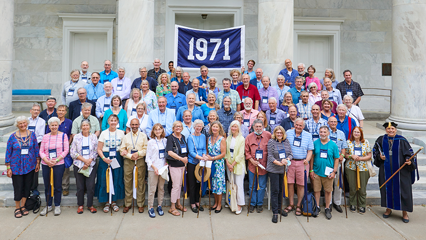 Class of 1971 on the steps of the Chapel at Reunion 2022