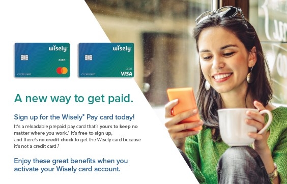 Promotional photo of Wisely Pay card information