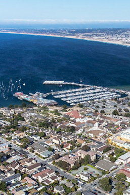 Aerial view of Monterey bay