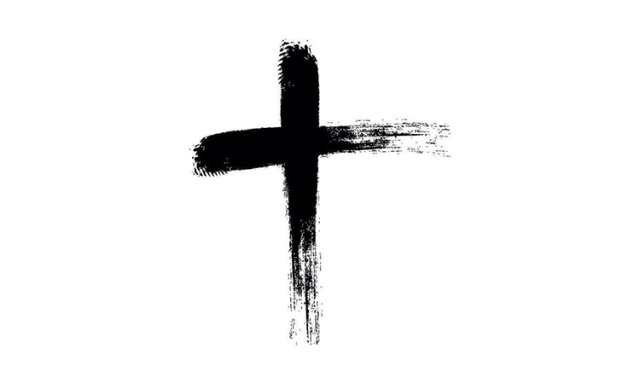 cross drawn in ashes