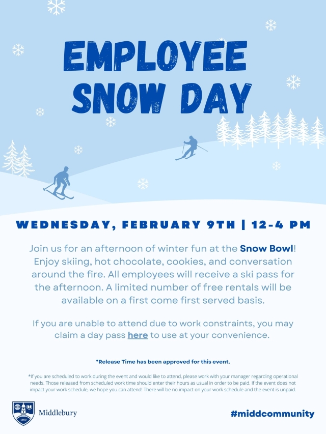 Poster for Employee Snow Day Event