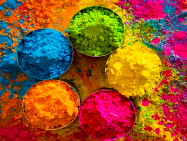 holi color powders
