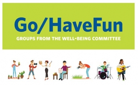 An illustration of people being active as part of the go/havefun program.