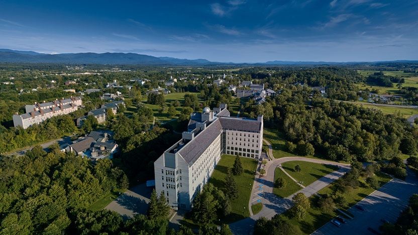 Aerial view of McCardell Bicentennial Hall.
