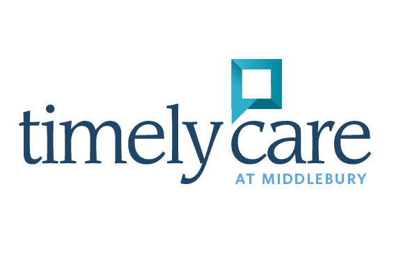 text reads: TimelyCare at Middlebury