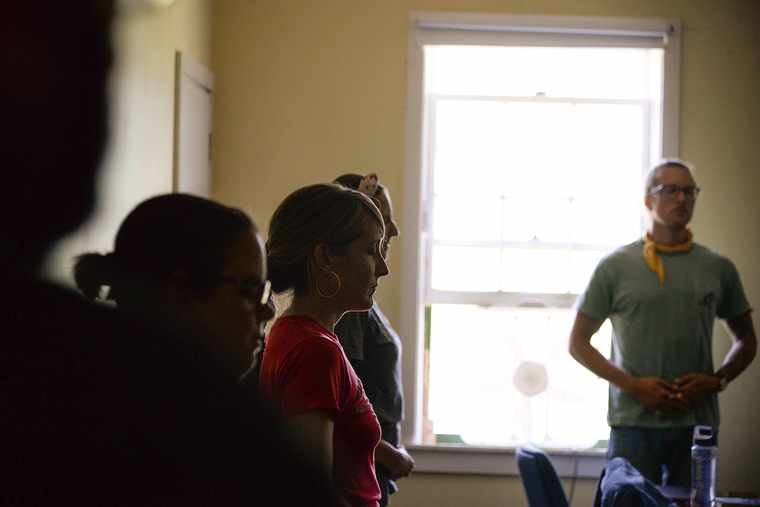 student doing tai chi in class