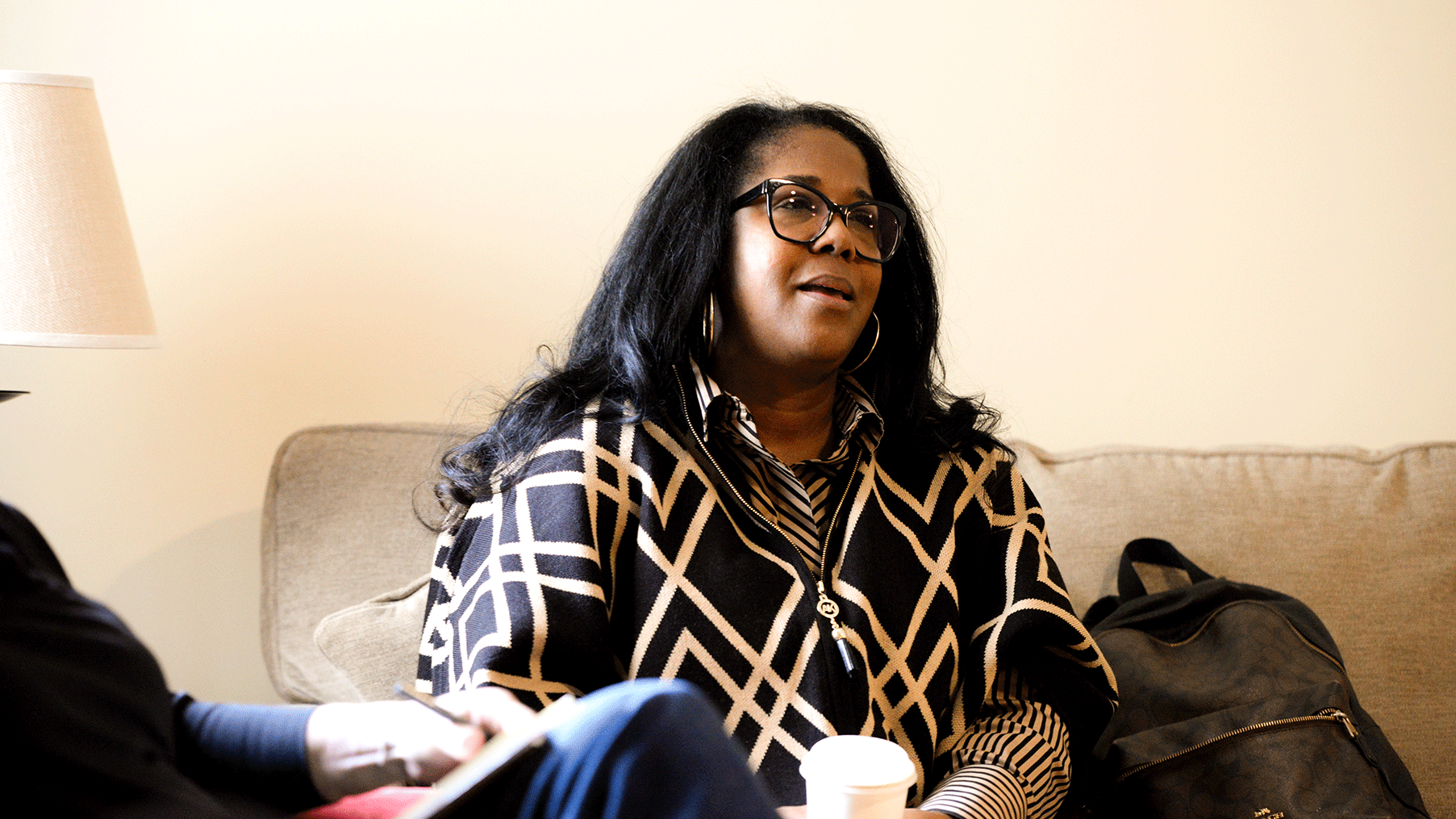 faculty member in discussion