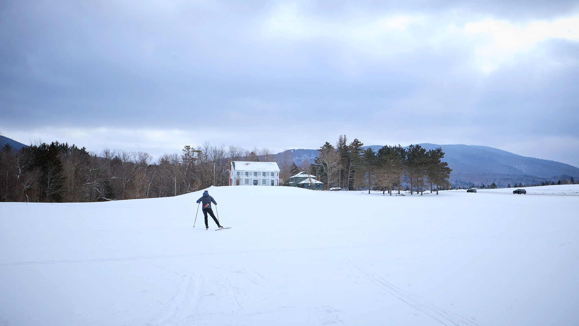 skier at Rikert Nordic ski center