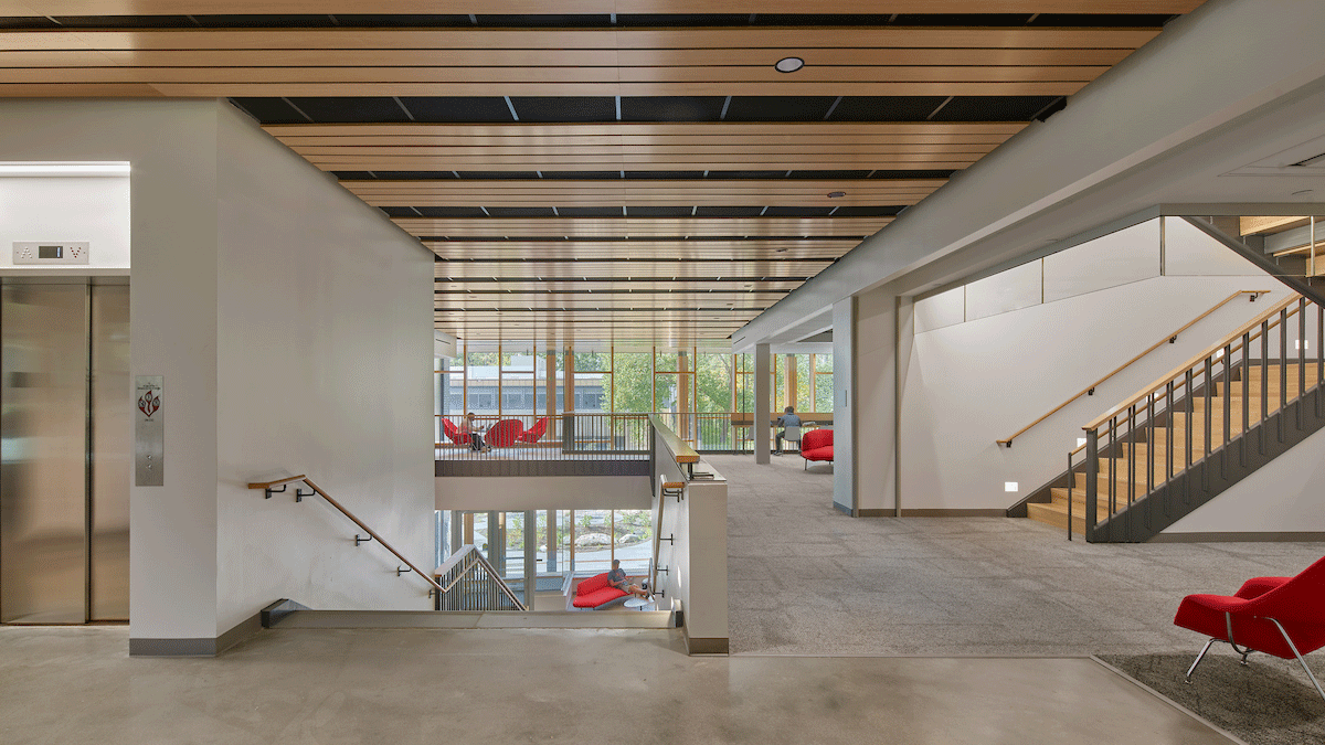 Swarthmore building indoor lounges