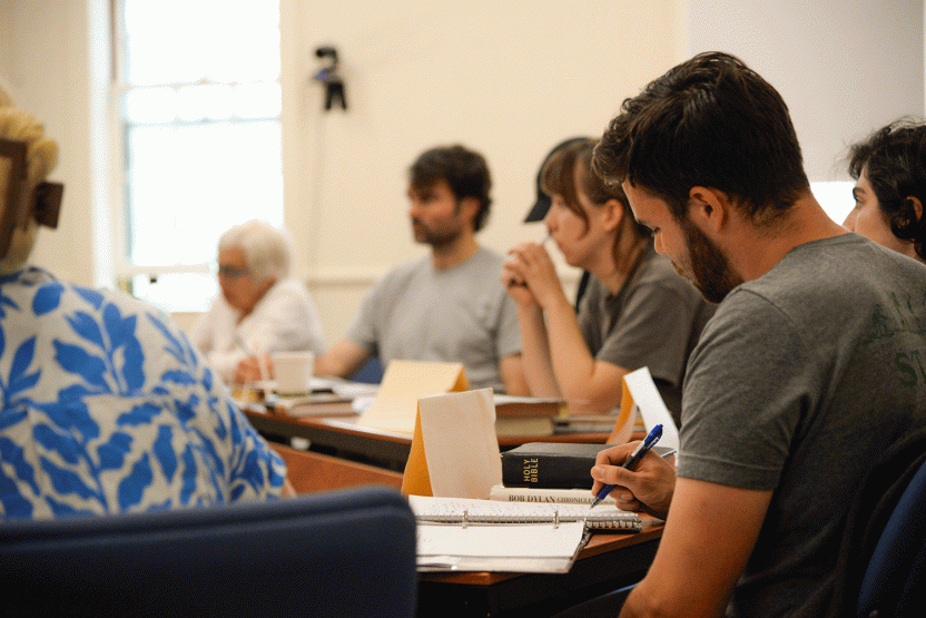 students listening in class
