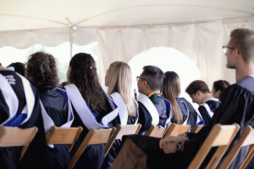 Bread Loaf graduates in master's hoods