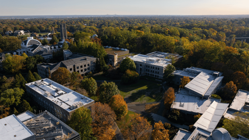 aerial view of Swarthmore campus