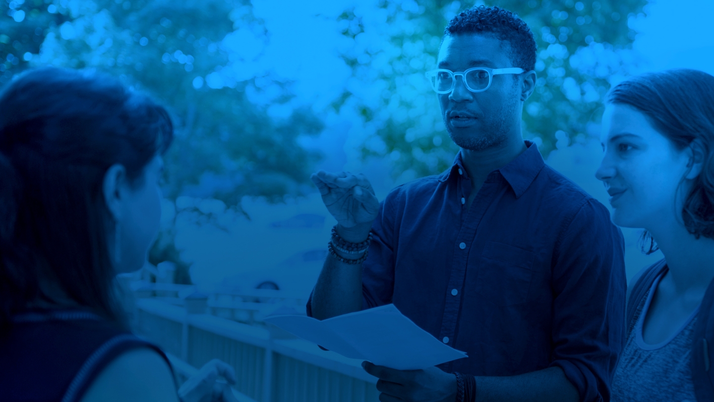 Students having a conversation on the Ripton campus