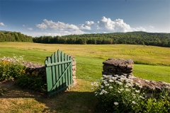 stone wall and gate at Bread Loaf