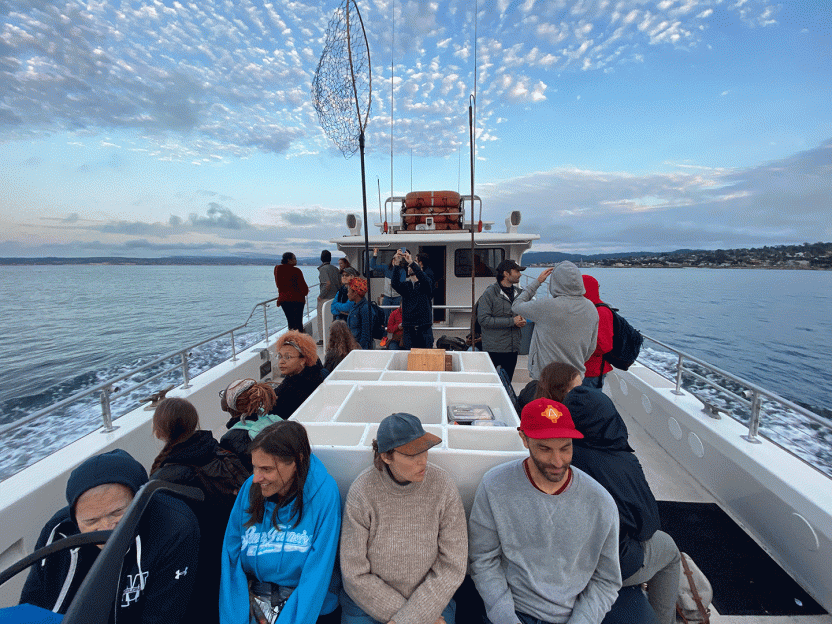 students on whale cruise in monterey bay