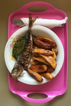 Fish on a tray