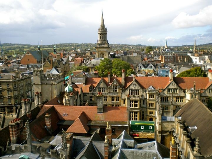 The view of the city from an upper story