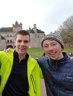 Middlebury School in France Poitiers student with French friend