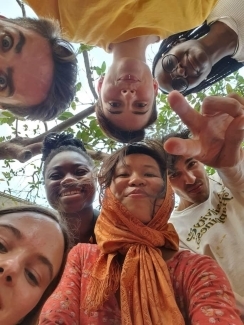 A group of students taking a selfie