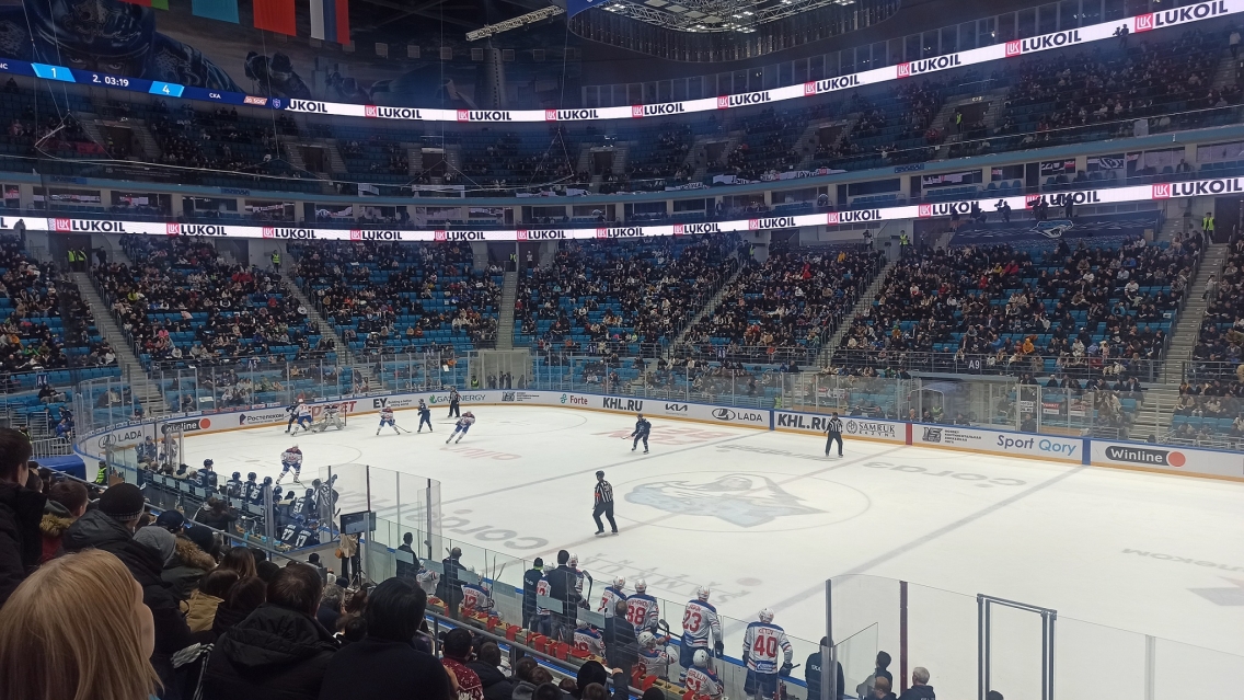 A hockey game