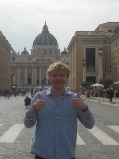 Student with thumbs up