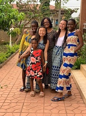Group of six young people in Cameroon