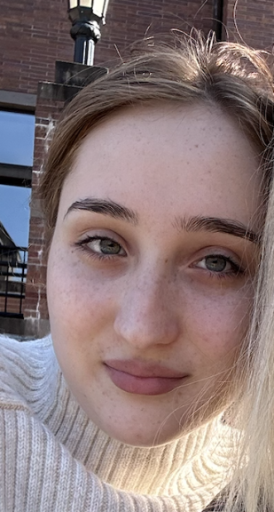 A closeup of a student's face