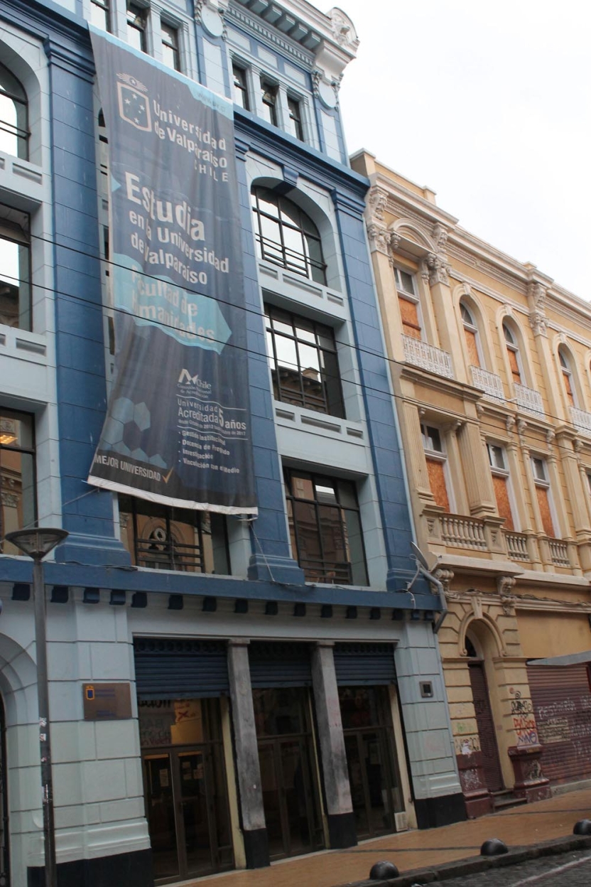 Street view of buildings on campus