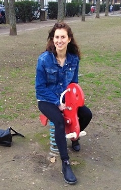 A student on a playground rocker