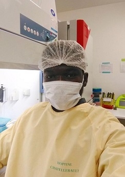 A student in the lab at the university
