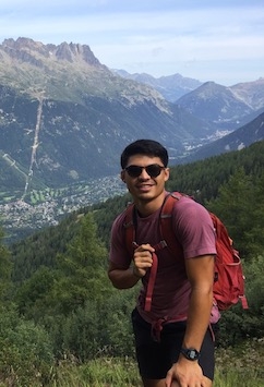 Pomona student on a hike while studying abroad at the Middlebury School in France Paris