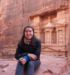 Student smiling at Petra
