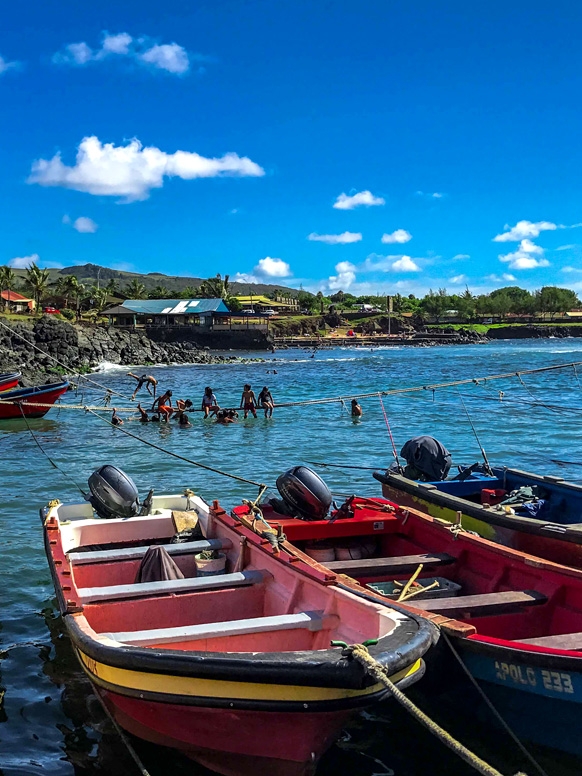 Boats moored in Chile