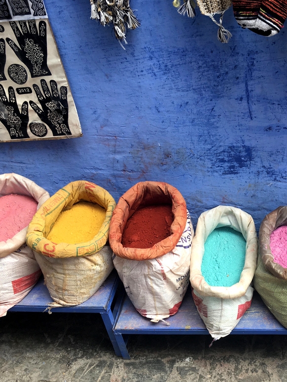 Powdered dyes in Morocco