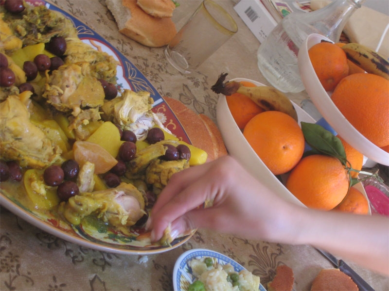 A typical Moroccan meal.